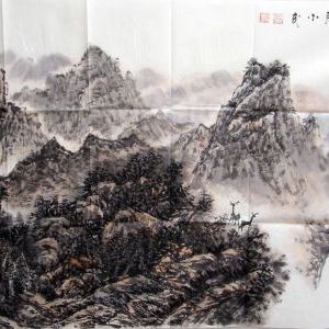 《 山鹿听泉》