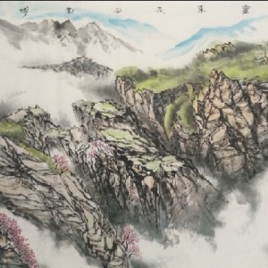 李建博作品《春山烟云入画来》