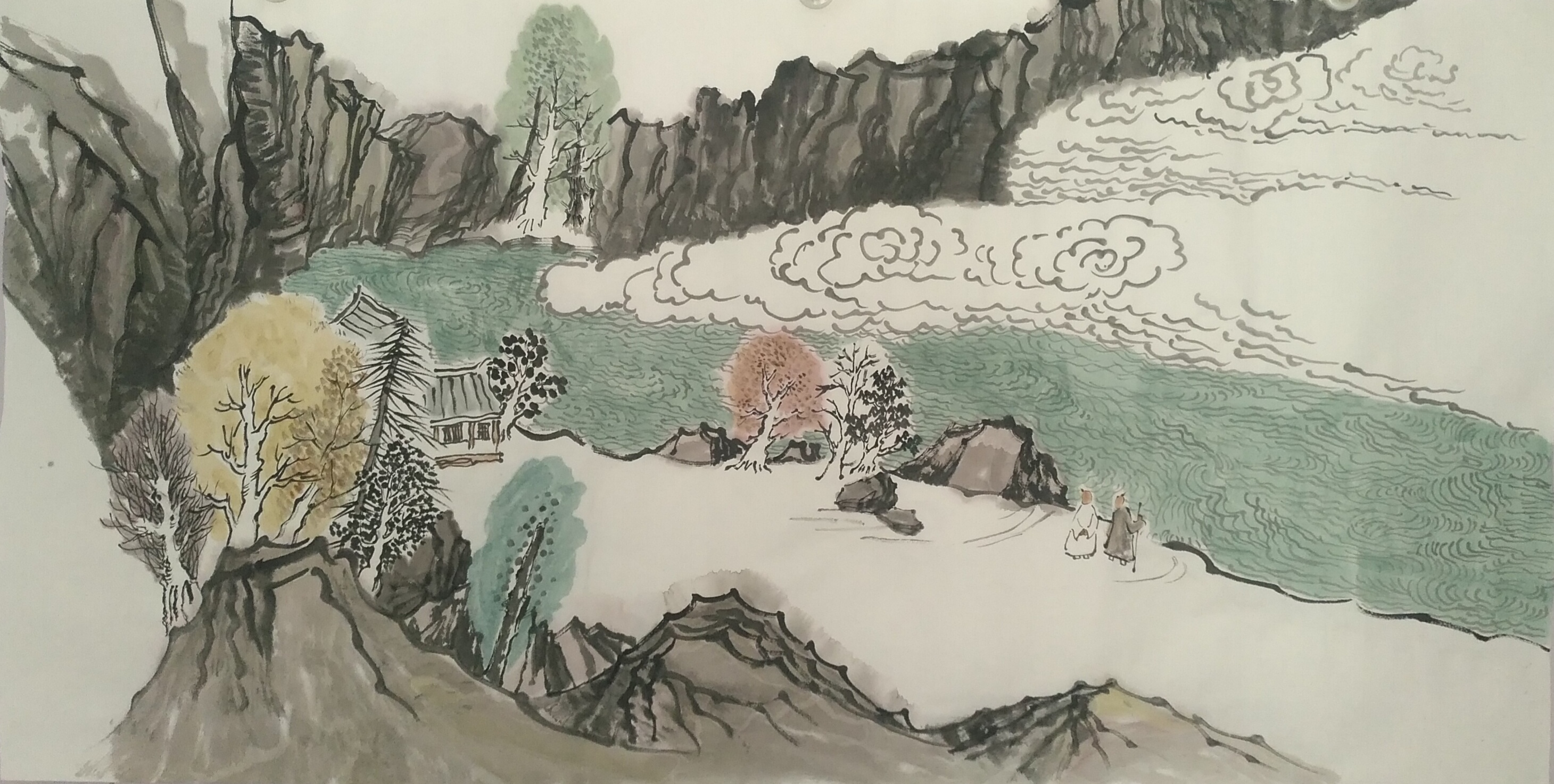 李建博.国画.山水之九（136cm.69cm).jpg