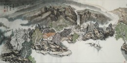 李建博作品《湖山春色》