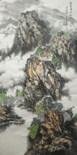 李建博作品《万山群峰叶初下》